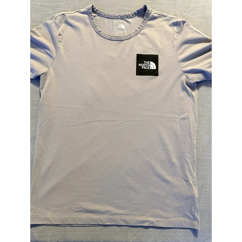 The North Face Men's L Gray Floral Logo T-Shirt Recycled Material‎